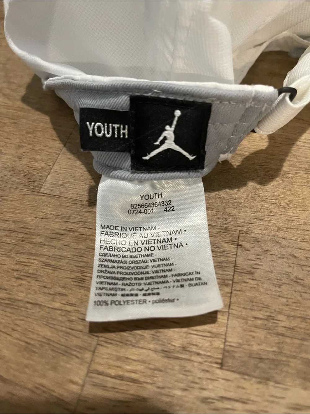 Jordan Kids white baseball hat